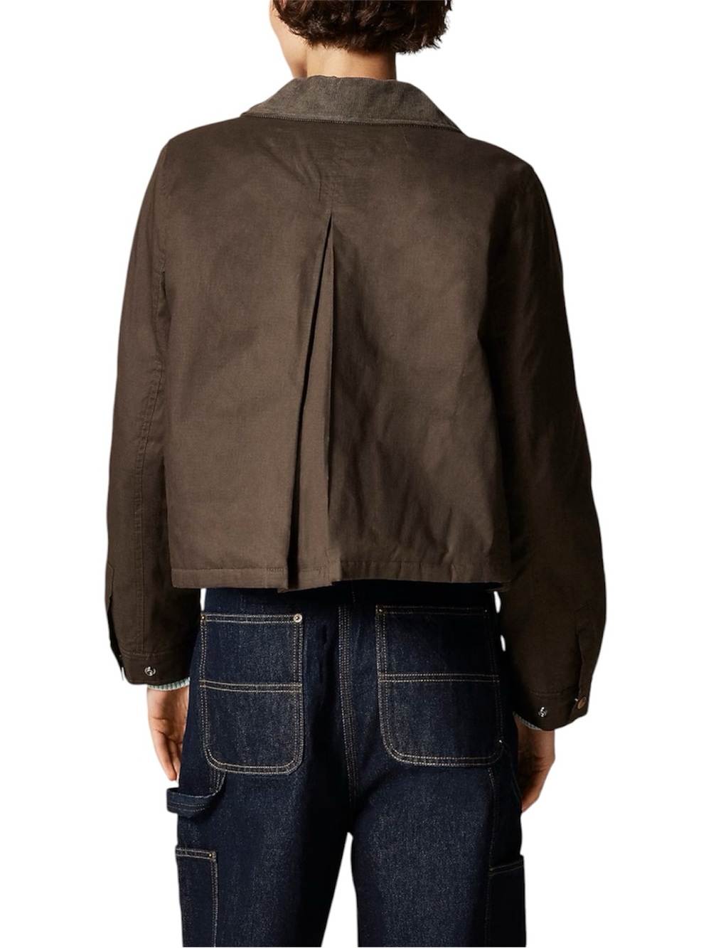 J.Crew Cropped Barn Jacket Mossy Brown Large NWT - Picture 3 of 12
